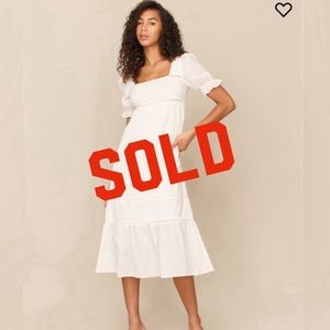 NWT - Reformation Bekkah Babydoll Dress in Cream, Size S, MSRP $248